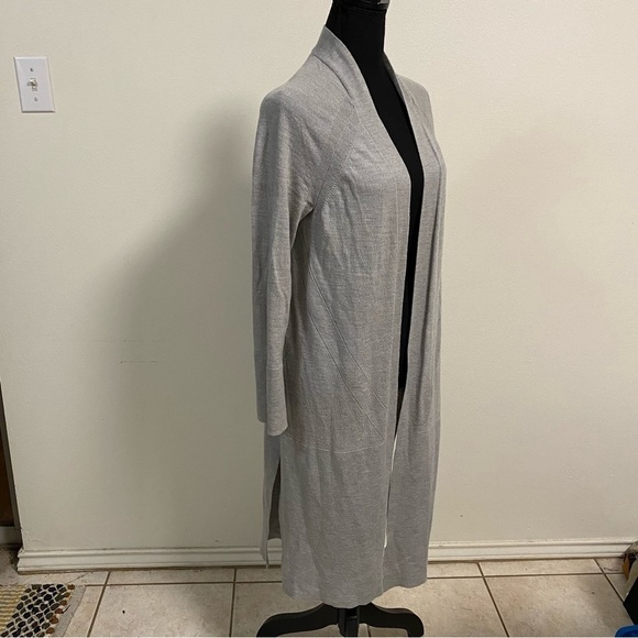 Talbots Cardigan Women’s Size large Gray Pure Merino Wool Duster Cardigan - Picture 3 of 13